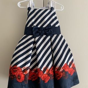Toddler striped and floral dress